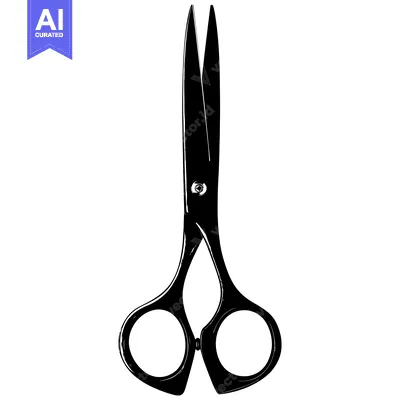 Aset premium populer: Black and White Illustration of a Pair of Scissors