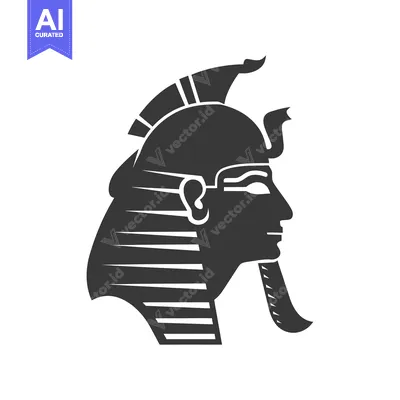 Side Profile of an Egyptian Pharaoh Wearing a Crown