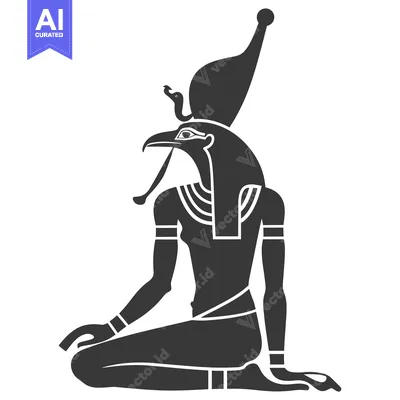 Aset premium populer: Black and White Silhouette of the Egyptian God Horus