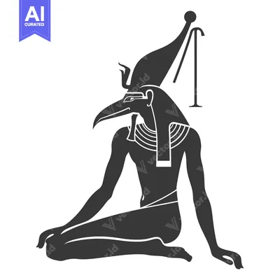 Black and White Silhouette of the Egyptian God Horus
