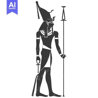 A Black and White Silhouette of the Egyptian God Osiris