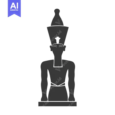 Aset premium populer: Silhouette of an Ancient Egyptian Statue with a Tall Headpiece