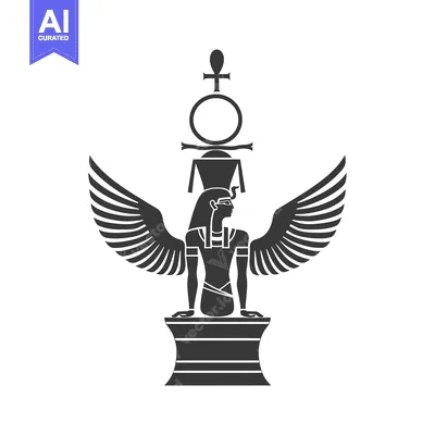 Aset premium populer: Winged Egyptian Goddess with Ankh and Double Crown