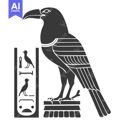 Aset desain premium: Egyptian Hieroglyphic Symbol of the God Horus