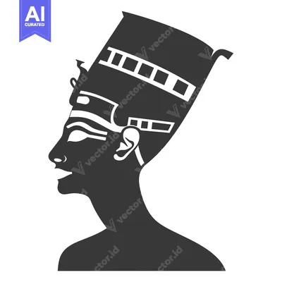 Silhouette of an Egyptian Woman Wearing a Traditional Headpiece