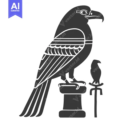 Aset desain premium: Stylized Black and White Silhouette of a Bird with a Smaller Bird Perc
