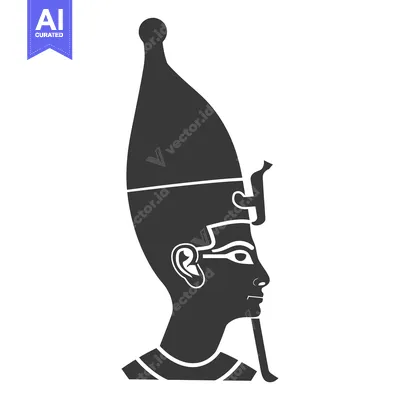 A Profile Silhouette of an Egyptian Pharaoh with a Tall, Pointed Crown