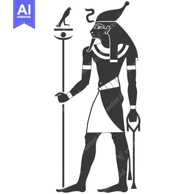 Popular premium asset: Silhouette of an Egyptian God Holding a Staff and Ankh