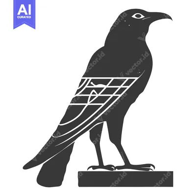 Popular premium asset: Stylized Silhouette of a Black Raven Standing on a Platform