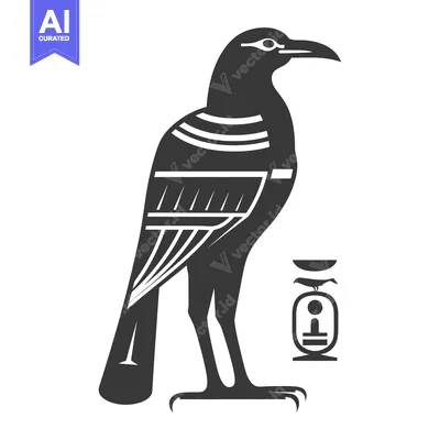 Popular premium asset: Stylized Black and White Illustration of the Egyptian God Thoth