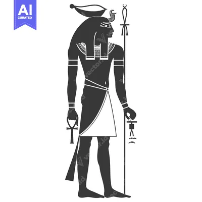 Popular premium asset: Silhouette of an Egyptian God Holding a Staff and an Ankh