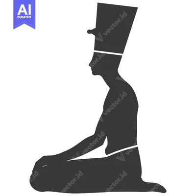Aset premium populer: Silhouette of an Egyptian Pharaoh in a Sitting Position