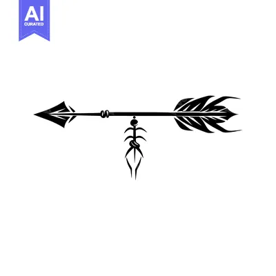 Popular premium asset: Black and White Illustration of a Stylized Arrow with a Fletching