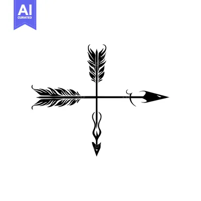 Popular premium asset: Four Black Arrows with Feather Fletching Intersecting in the Center