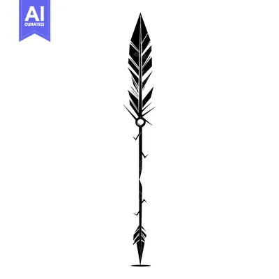 Aset premium populer: Black and White Stylized Arrow with Feathers