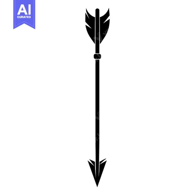 Aset desain premium: Black and White Illustration of a Single Arrow