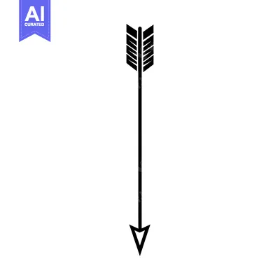Premium design asset: Black and white arrow pointing downwards