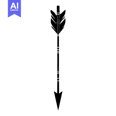Premium design asset: Black and White Illustration of a Single Arrow