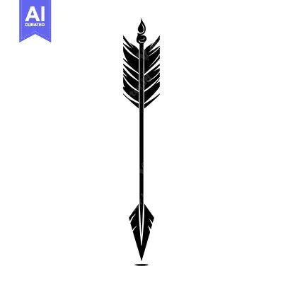 Aset premium populer: Black and White Arrow with Fletching and Point