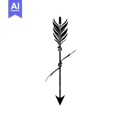Aset premium populer: Black and White Arrow with Feather Fletching