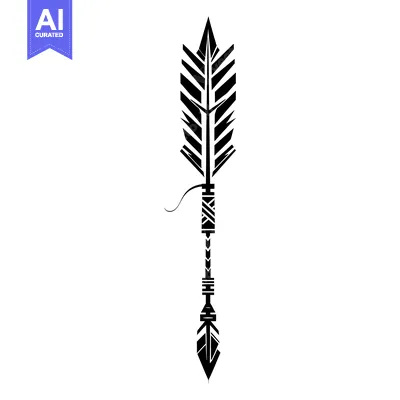 Aset desain premium: Black and White Tribal Arrow Design