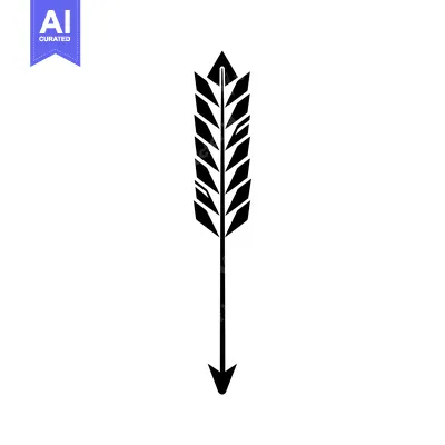 Aset premium populer: A Black and White Geometric Arrow with Fletching