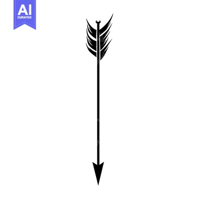 Popular premium asset: Black and white arrow with feathers pointing down