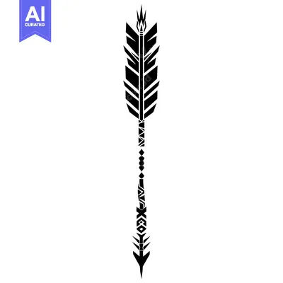 Premium design asset: Black and White Geometric Arrow Design