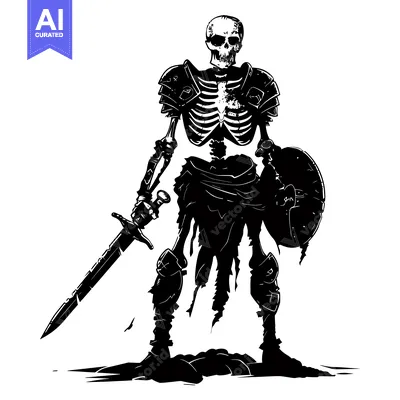 Premium design asset: Skeleton Warrior with Sword and Shield