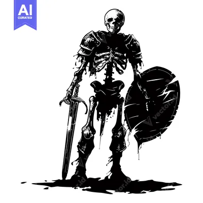 Aset premium populer: Skeleton Warrior With Sword and Shield