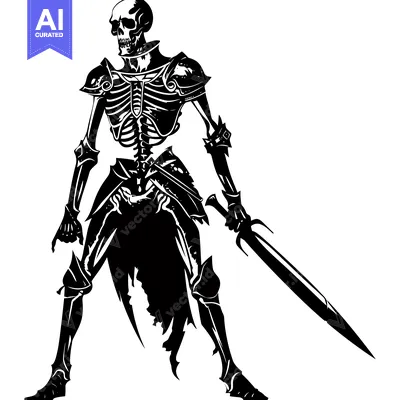 A skeletal knight wielding a sword in a battle-ready stance
