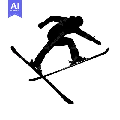Silhouette of a skier mid-air, performing a trick on skis