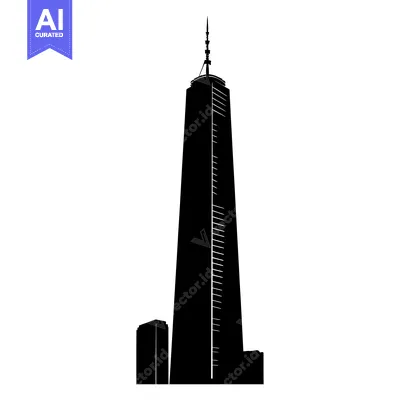 Black and White Silhouette of the Freedom Tower