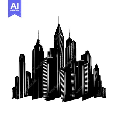 Popular premium asset: Black and White Silhouette of a City Skyline