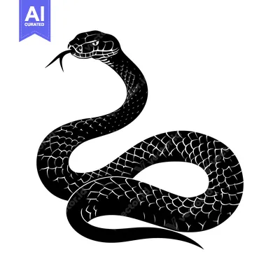 Aset premium populer: Black and white illustration of a coiled snake
