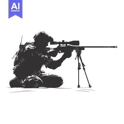 Aset premium populer: A Silhouette of a Soldier Aiming a Sniper Rifle