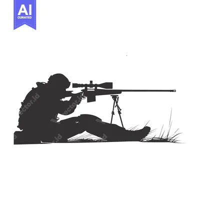 Popular premium asset: Silhouette of a Sniper Aiming with a Rifle