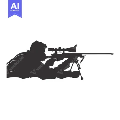 Popular premium asset: Silhouette of a Sniper Aiming with a Rifle