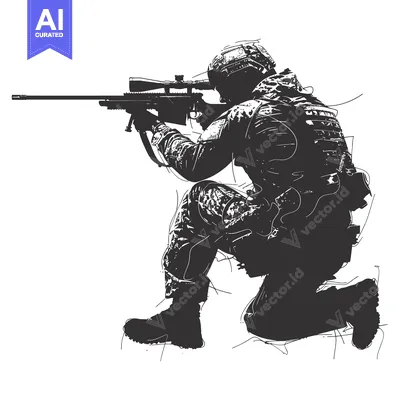Popular premium asset: Silhouette of a Soldier Aiming a Sniper Rifle