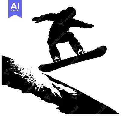 Silhouette of a Snowboarder Performing an Aerial Trick
