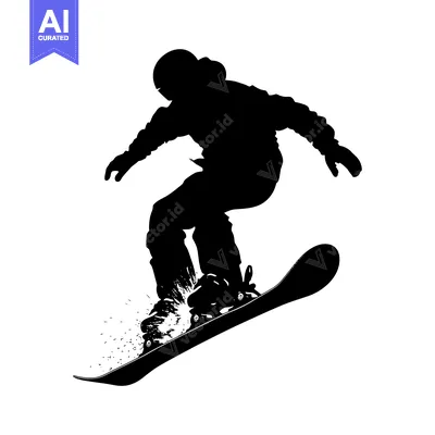 Silhouette of a snowboarder performing a trick in mid-air