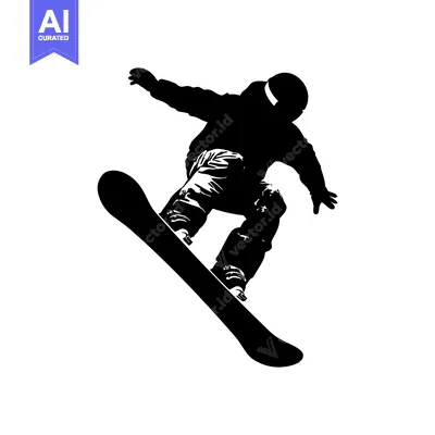 Silhouette of a Snowboarder mid-air in a jump.