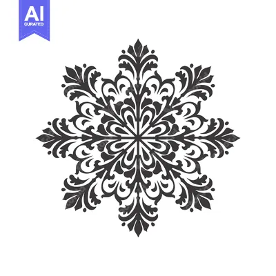 Aset premium populer: Black and white intricate floral mandala design