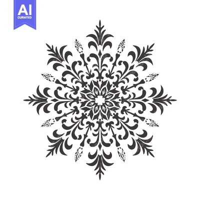 Aset desain premium: Black and White Ornamental Flower Design