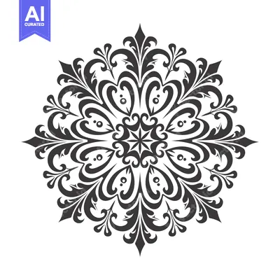 Popular premium asset: Ornamental Floral Design with Intricate Black and White Details