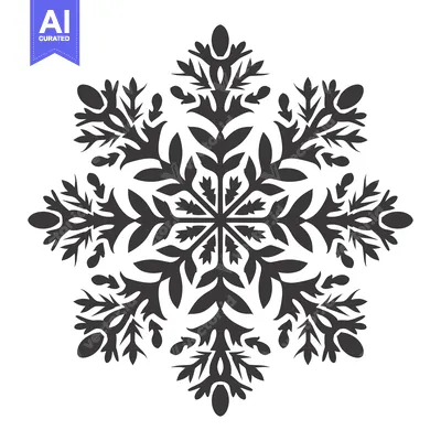 Aset premium populer: Ornate Black and White Snowflake Design