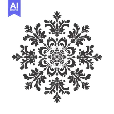 Aset premium populer: Black and White Floral Mandala Design