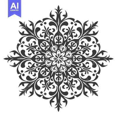 Aset premium populer: Black and White Ornate Floral Mandala Design