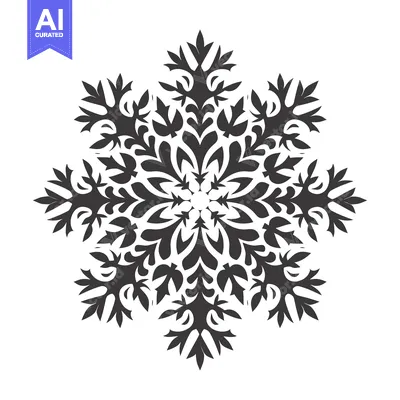Premium design asset: Black and White Ornamental Snowflake Design