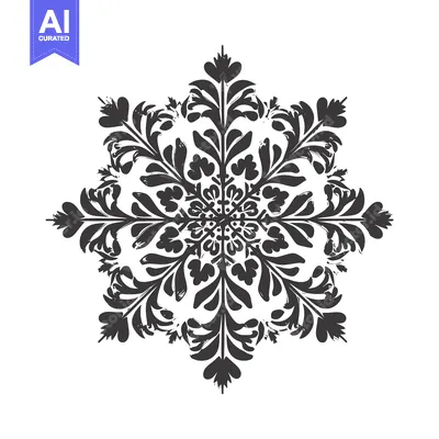 Aset desain premium: Abstract Black and White Floral Mandala Design
